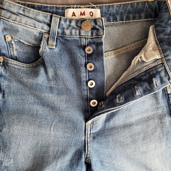 Amo Jeans Womens Size 25 Chloe Crop Medium Wash Button Fly - Picture 8 of 13